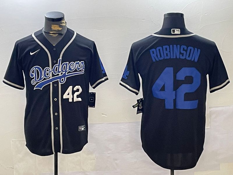 Men Los Angeles Dodgers #42 Robinson Black Game 2024 Nike MLB Jersey style 11212->los angeles dodgers->MLB Jersey